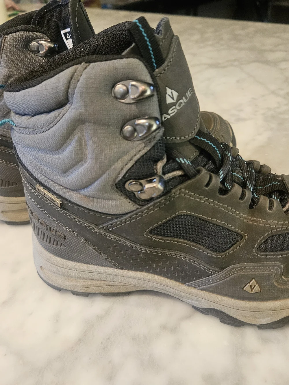 Vasque Gray and Black Waterproof Hiking Boots